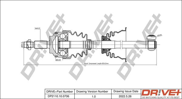 Dr!ve+ DP2110.10.0706 - Приводной вал autospares.lv