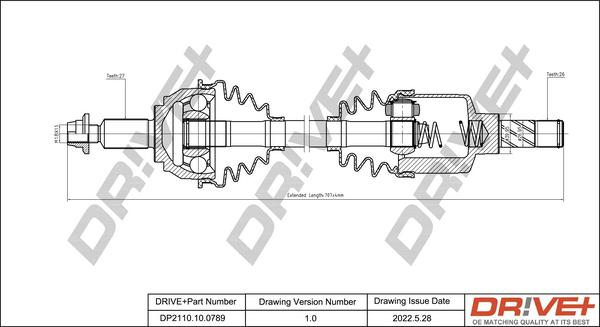 Dr!ve+ DP2110.10.0789 - Приводной вал autospares.lv