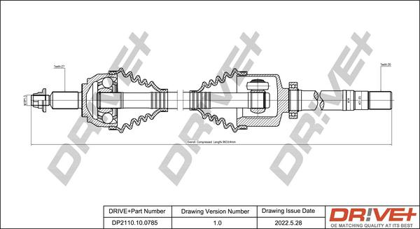 Dr!ve+ DP2110.10.0785 - Приводной вал autospares.lv