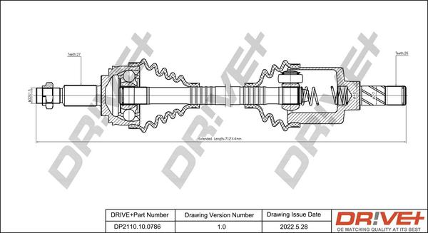 Dr!ve+ DP2110.10.0786 - Приводной вал autospares.lv