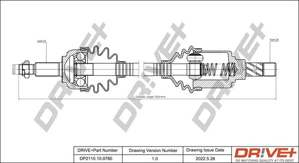 Dr!ve+ DP2110.10.0780 - Приводной вал autospares.lv