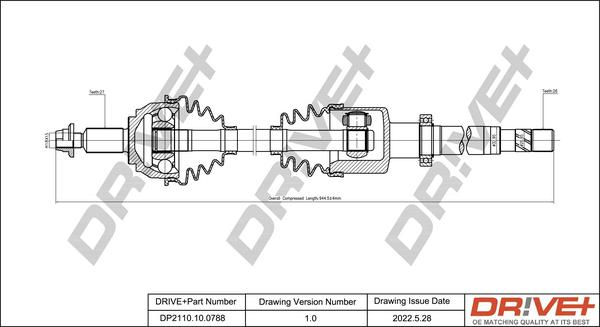 Dr!ve+ DP2110.10.0788 - Приводной вал autospares.lv