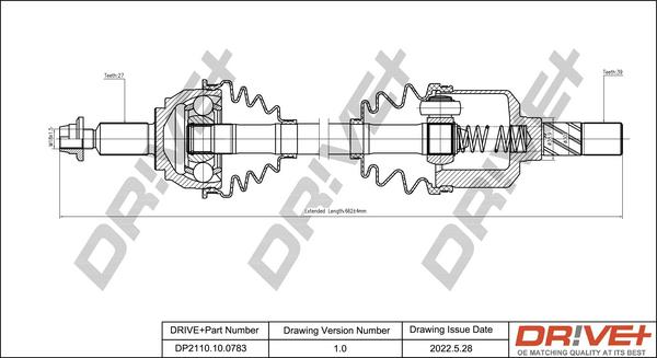 Dr!ve+ DP2110.10.0783 - Приводной вал autospares.lv