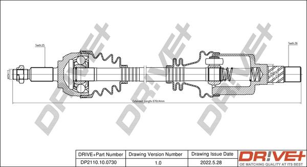 Dr!ve+ DP2110.10.0730 - Приводной вал autospares.lv