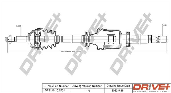 Dr!ve+ DP2110.10.0731 - Приводной вал autospares.lv