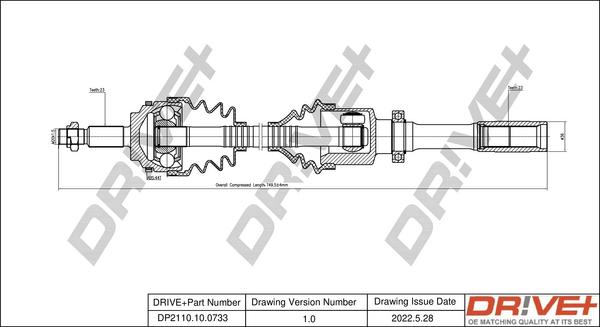 Dr!ve+ DP2110.10.0733 - Приводной вал autospares.lv