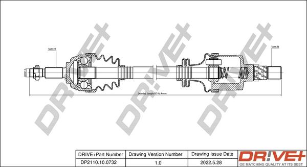 Dr!ve+ DP2110.10.0732 - Приводной вал autospares.lv