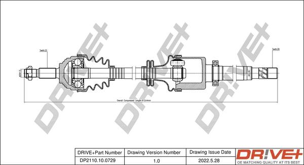 Dr!ve+ DP2110.10.0729 - Приводной вал autospares.lv