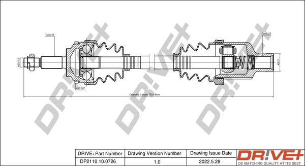 Dr!ve+ DP2110.10.0726 - Приводной вал autospares.lv