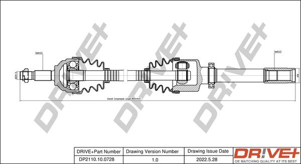 Dr!ve+ DP2110.10.0728 - Приводной вал autospares.lv