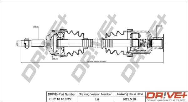 Dr!ve+ DP2110.10.0727 - Приводной вал autospares.lv