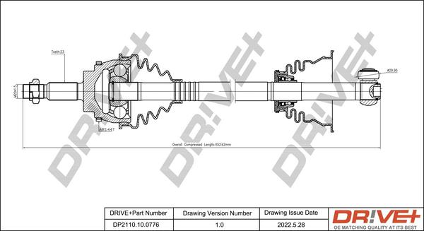 Dr!ve+ DP2110.10.0776 - Приводной вал autospares.lv