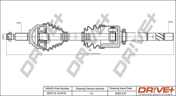 Dr!ve+ DP2110.10.0770 - Приводной вал autospares.lv