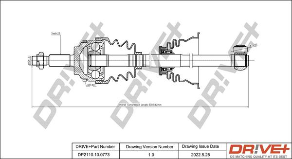 Dr!ve+ DP2110.10.0773 - Приводной вал autospares.lv