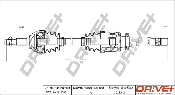 Dr!ve+ DP2110.10.1008 - Приводной вал autospares.lv