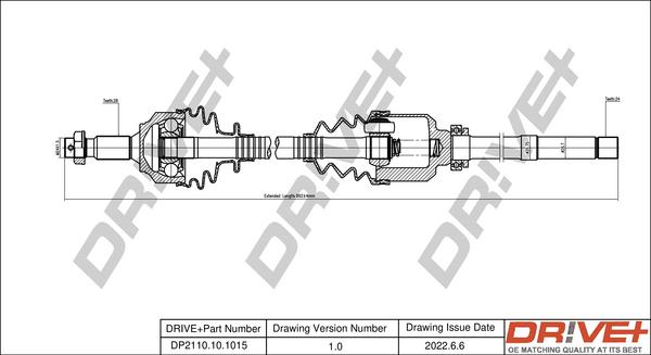 Dr!ve+ DP2110.10.1015 - Приводной вал autospares.lv