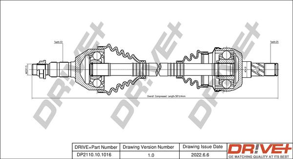 Dr!ve+ DP2110.10.1016 - Приводной вал autospares.lv