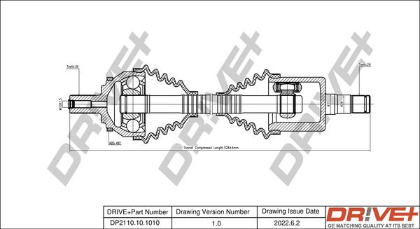 Dr!ve+ DP2110.10.1010 - Приводной вал autospares.lv