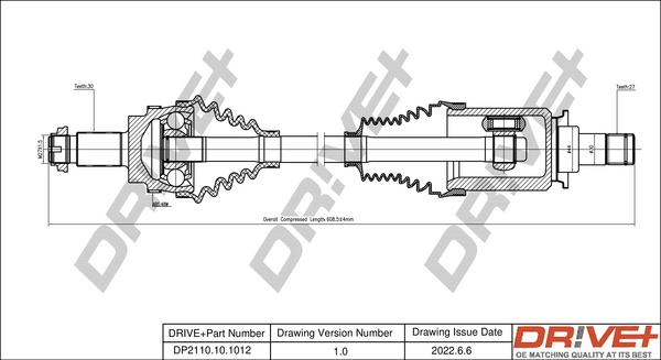 Dr!ve+ DP2110.10.1012 - Приводной вал autospares.lv