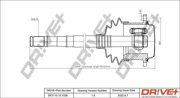 Dr!ve+ DP2110.10.1036 - Приводной вал autospares.lv