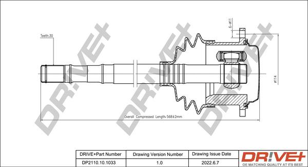 Dr!ve+ DP2110.10.1033 - Приводной вал autospares.lv