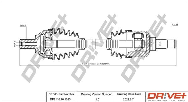 Dr!ve+ DP2110.10.1023 - Приводной вал autospares.lv