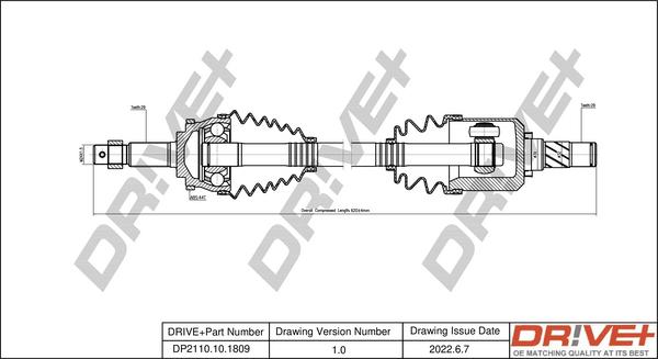 Dr!ve+ DP2110.10.1809 - Приводной вал autospares.lv