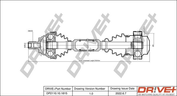 Dr!ve+ DP2110.10.1815 - Приводной вал autospares.lv