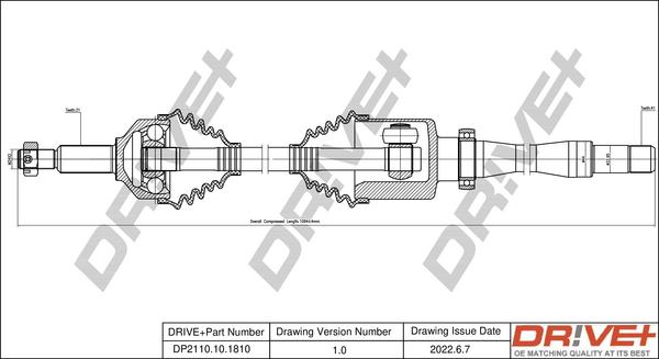 Dr!ve+ DP2110.10.1810 - Приводной вал autospares.lv