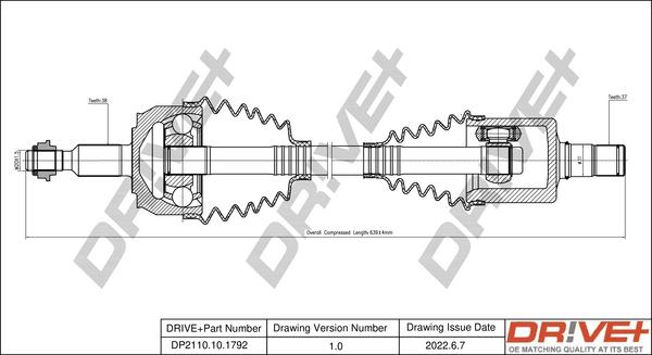 Dr!ve+ DP2110.10.1792 - Приводной вал autospares.lv