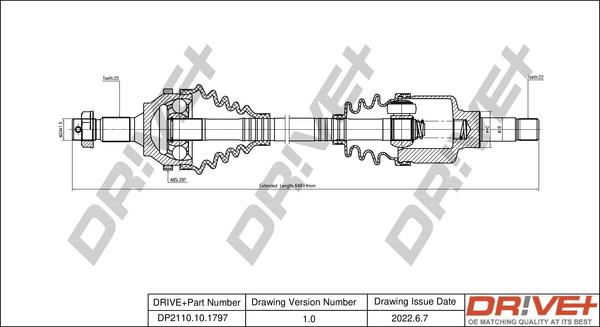 Dr!ve+ DP2110.10.1797 - Приводной вал autospares.lv