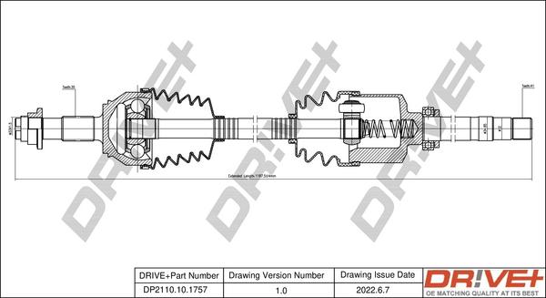 Dr!ve+ DP2110.10.1757 - Приводной вал autospares.lv