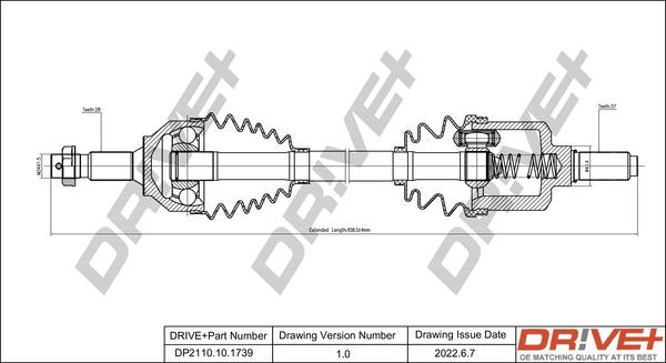 Dr!ve+ DP2110.10.1739 - Приводной вал autospares.lv