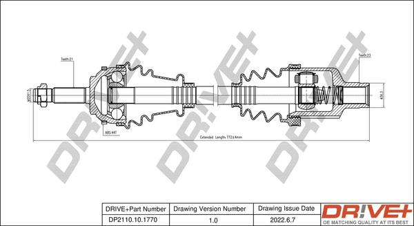 Dr!ve+ DP2110.10.1770 - Приводной вал autospares.lv