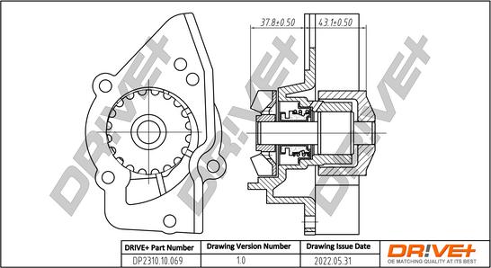 Dr!ve+ DP2310.10.069 - Водяной насос autospares.lv