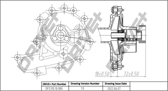 Dr!ve+ DP2310.10.080 - Водяной насос autospares.lv