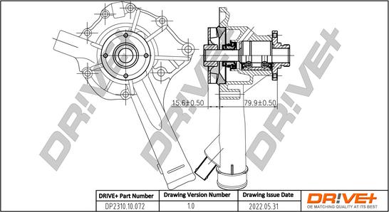 Dr!ve+ DP2310.10.072 - Водяной насос autospares.lv