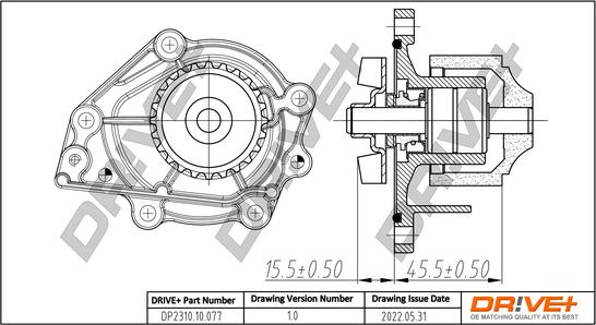 Dr!ve+ DP2310.10.077 - Водяной насос autospares.lv