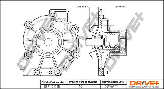 Dr!ve+ DP2310.10.117 - Водяной насос autospares.lv