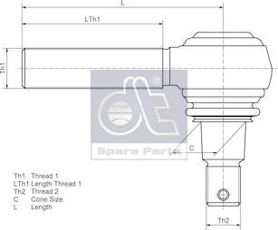 DT Spare Parts 4.61207 - Наконечник рулевой тяги, шарнир autospares.lv