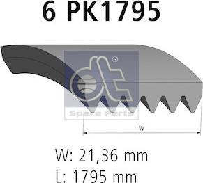 DT Spare Parts 6.31540 - Поликлиновой ремень autospares.lv