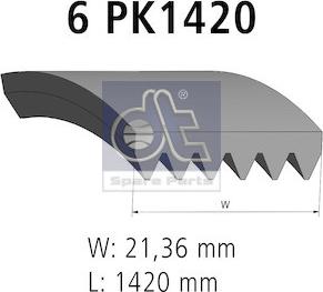 DT Spare Parts 6.31516 - Поликлиновой ремень autospares.lv