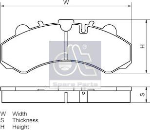 DT Spare Parts 6.95119 - Тормозные колодки, дисковые, комплект autospares.lv