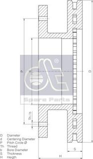 DT Spare Parts 2.40559 - Тормозной диск autospares.lv