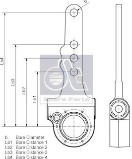 DT Spare Parts 10.33073 - Система тяг и рычагов, тормозная система autospares.lv