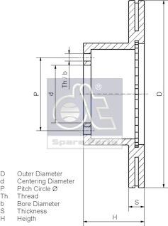 DT Spare Parts 14.43025 - Тормозной диск autospares.lv