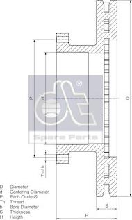 DT Spare Parts 7.36001 - Тормозной диск autospares.lv