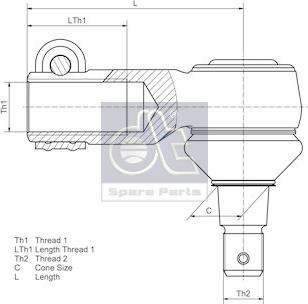 DT Spare Parts 3.55177 - Наконечник рулевой тяги, шарнир autospares.lv