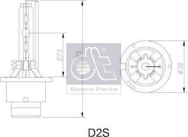 DT Spare Parts 1.21595 - Лампа накаливания, основная фара autospares.lv