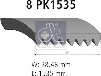 DT Spare Parts 1.21219 - Поликлиновой ремень autospares.lv